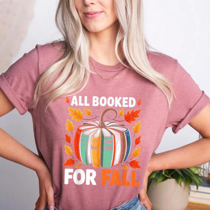 All Booked For Fall Book Pumpkin Autumn Thanksgiving Teacher Women's Heather T-Shirt