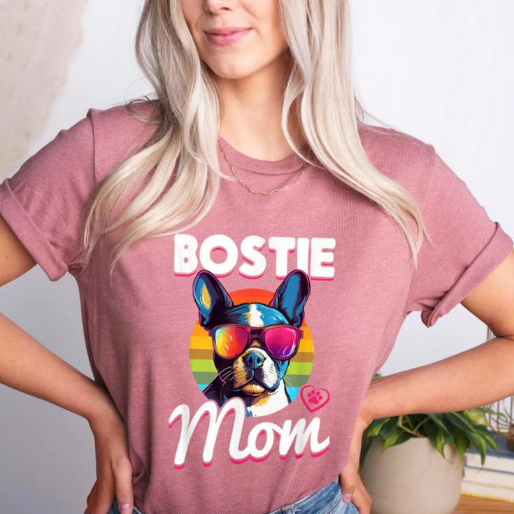Boston Terrier Bostie Dog Breed Pet Bostie Mom Women's Heather T-Shirt