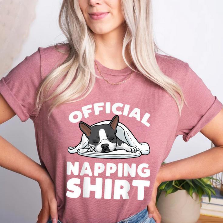 Boston Terrier Dog Official Sleeping Shirt Men Women Kids Women's Heather T-Shirt