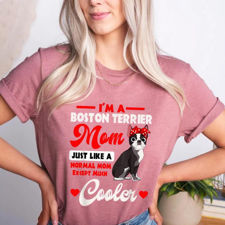 Boston Terrier Mom American Gentleman Dog Mother's Day Women's Heather T-Shirt