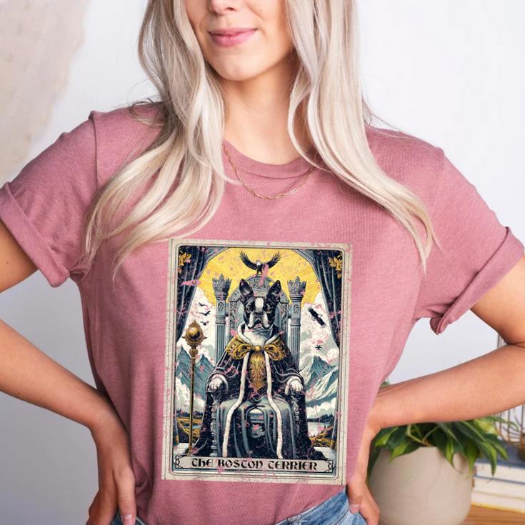 Boston Terrier Tarot Card Dog Women's Heather T-Shirt