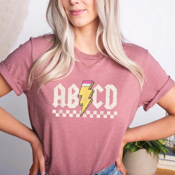 Boys Girls Teachers ABCD Rock Graphic Back To School Class Women's Heather T-Shirt