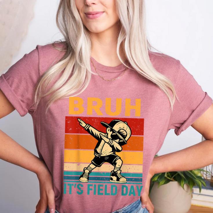 Bruh It's Field Day Teacher Happy Field Day Dabbing Boy Women's Heather T-Shirt