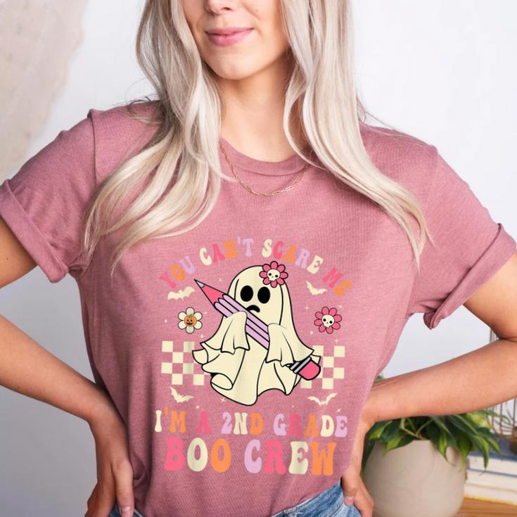 You Can't Scare Me Im A 2nd-Grade Boo Crew Teacher Halloween Women's Heather T-Shirt