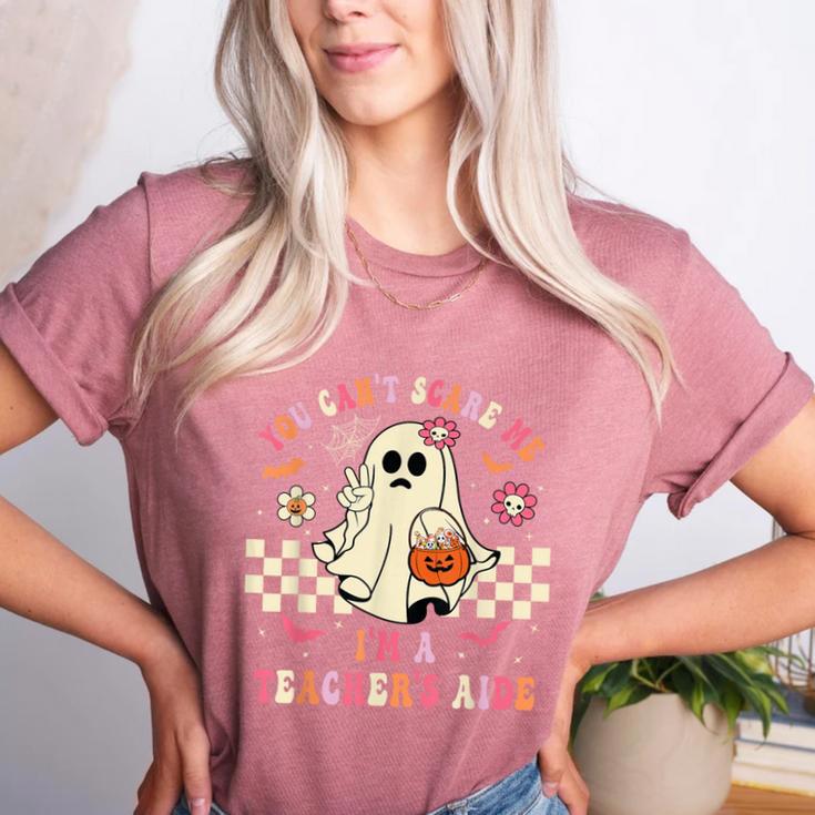 You Can't Scare Me I'm A School Teacher's Aide Halloween Women's Heather T-Shirt
