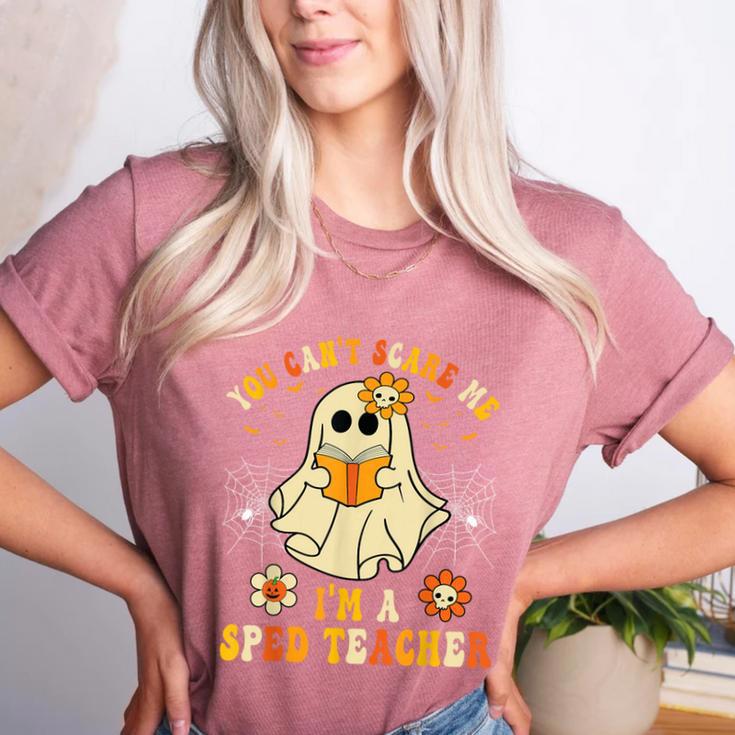 You Can't Scare Me I'm A SPED Teacher Halloween Ghost Women's Heather T-Shirt