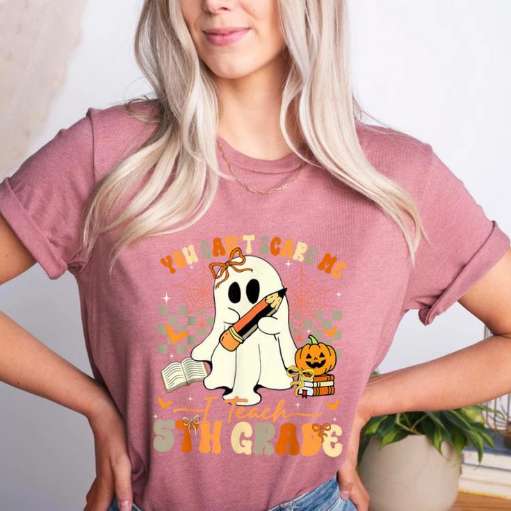 You Can't Scare Me I Teach Fifth Grade Teacher Halloween Women's Heather T-Shirt