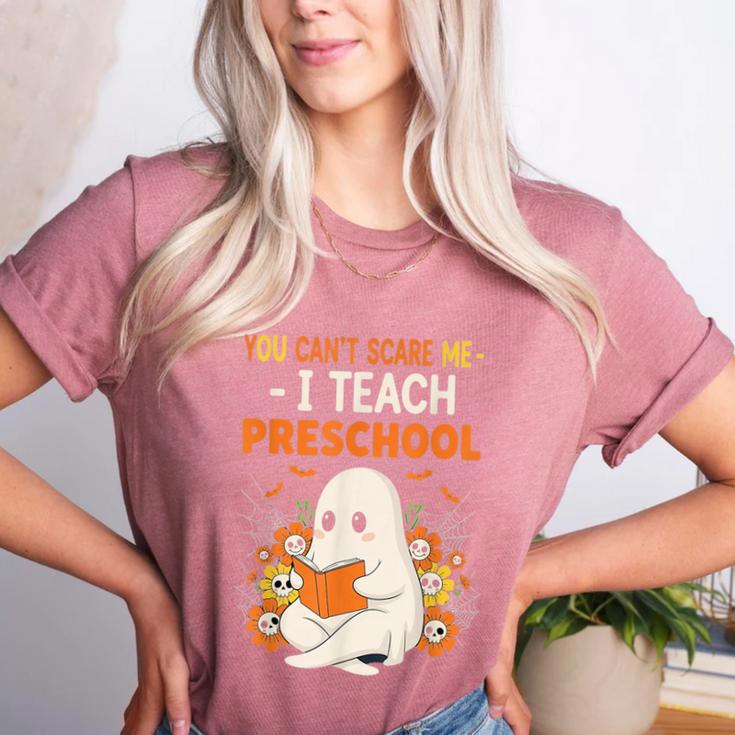 You Cant Scare Me I Teach Preschool Halloween Teacher Women's Heather T-Shirt