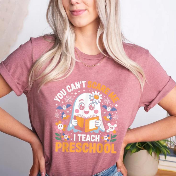 You Can't Scare Me I Teach Preschool Teacher Halloween Women's Heather T-Shirt