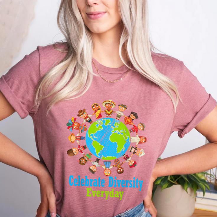 Celebrate Diversity Everyday Teachers & School Student Gift Women's Heather T-Shirt