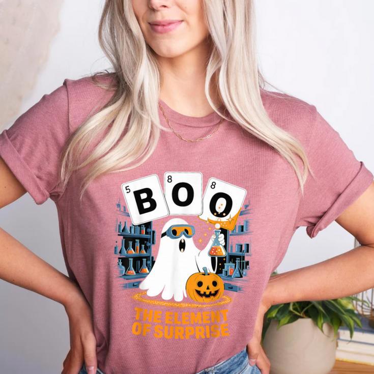 Chemistry Boo Ghost Element Of Surprise Science Teacher Tee Women's Heather T-Shirt
