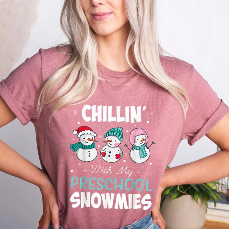 Chillin' With My Preschool Snowmies Teacher Christmas Men Women Kids Women's Heather T-Shirt