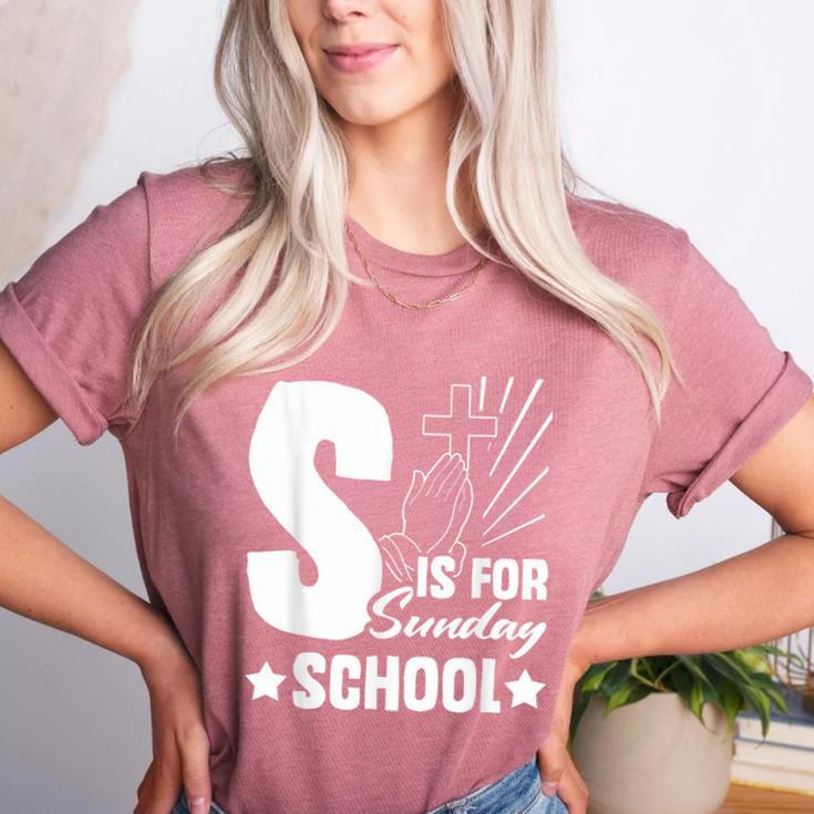 Christian Teacher S Is For Sunday School Essentials Women's Heather T-Shirt