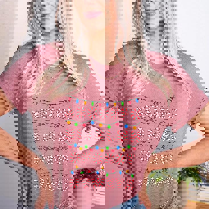 Christmas Alphabet Candy Cane Teachers Students Candy Cane For Men Women Kids Women&#x27;s Heather T-Shirt