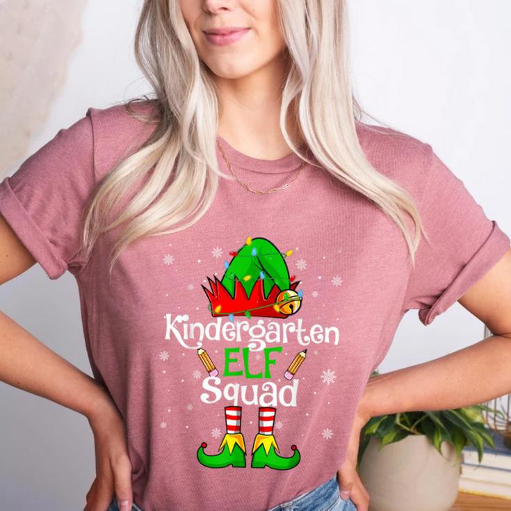 Christmas Kindergarten Elf Squad Teacher Student Women's Heather T-Shirt