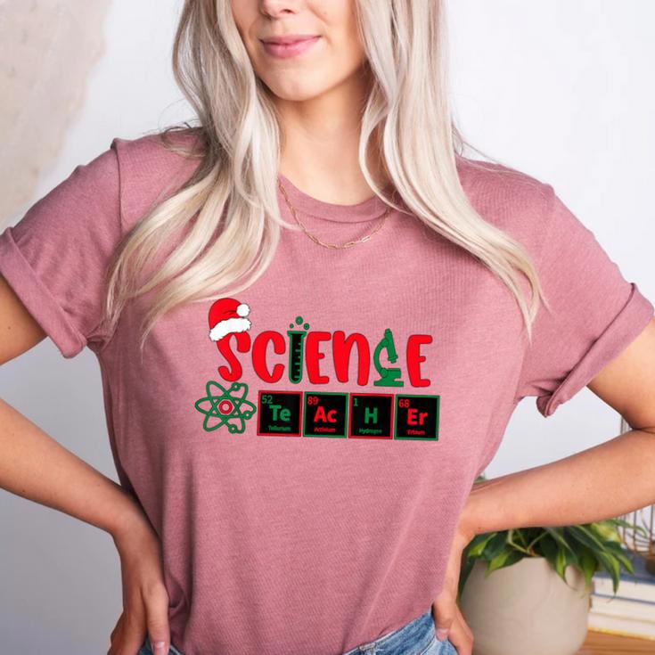 Christmas Science Teacher Santa Educator Chemical Elements Women's Heather T-Shirt