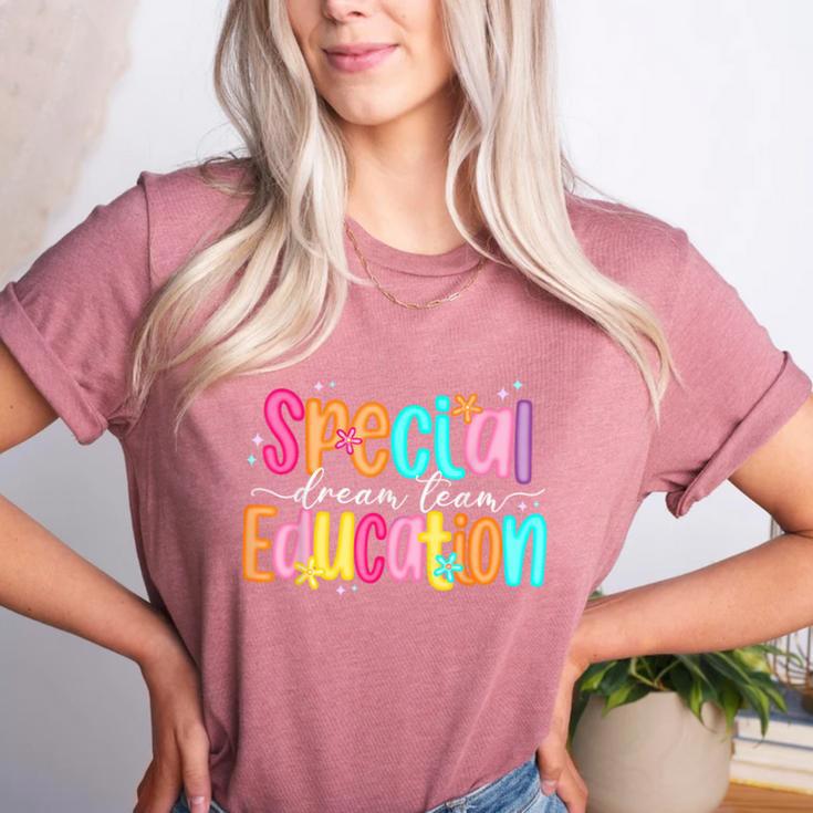 Color Special Education Squad Groovy Dream Team SPED Teacher Women's Heather T-Shirt