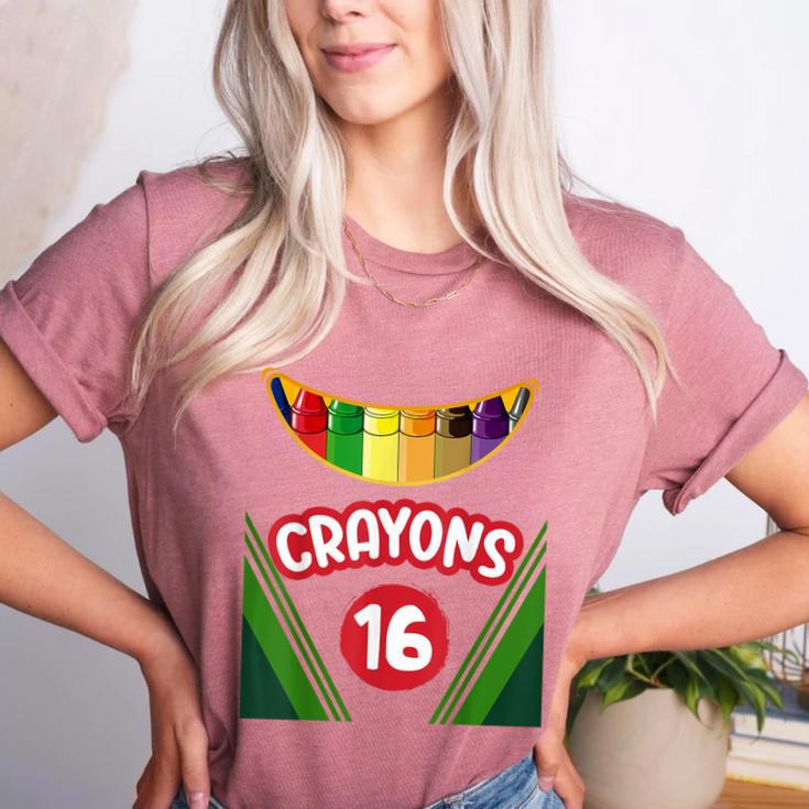 Crayon Box Fun Teacher Student Crayon Squad Halloween 2023 Women's Heather T-Shirt