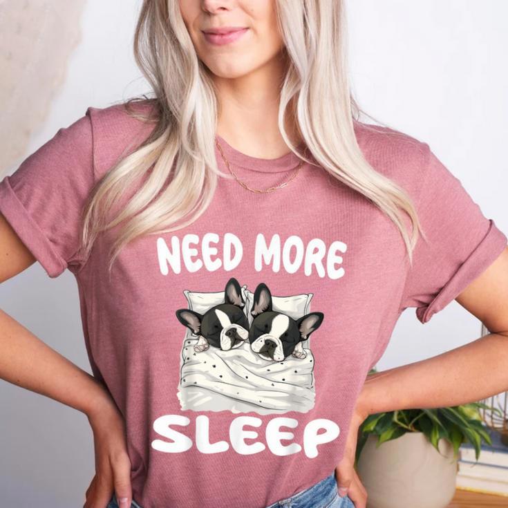 Cute Boston Terrier Need More Sleep Pajamas Nightgown Women's Heather T-Shirt