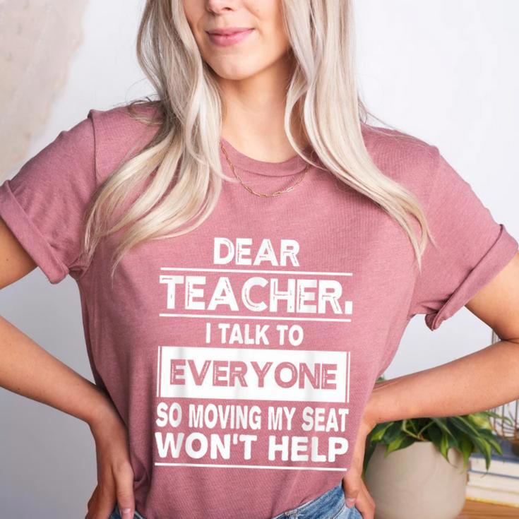 Dear Teacher i Talk To Everyone Funny Back To School Women's Heather T-Shirt