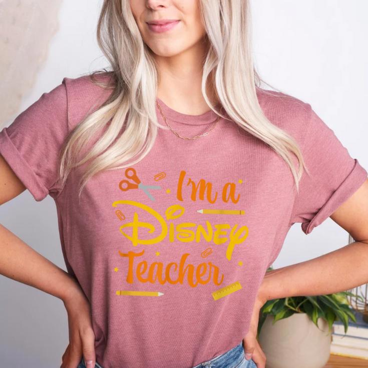Disney Back To School I'm A Disney Teacher Crafty Logo Women's Heather T-Shirt