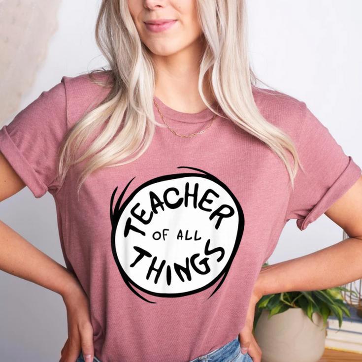 Dr Seuss Teacher Of All Things Red Emblem Women's Heather T-Shirt