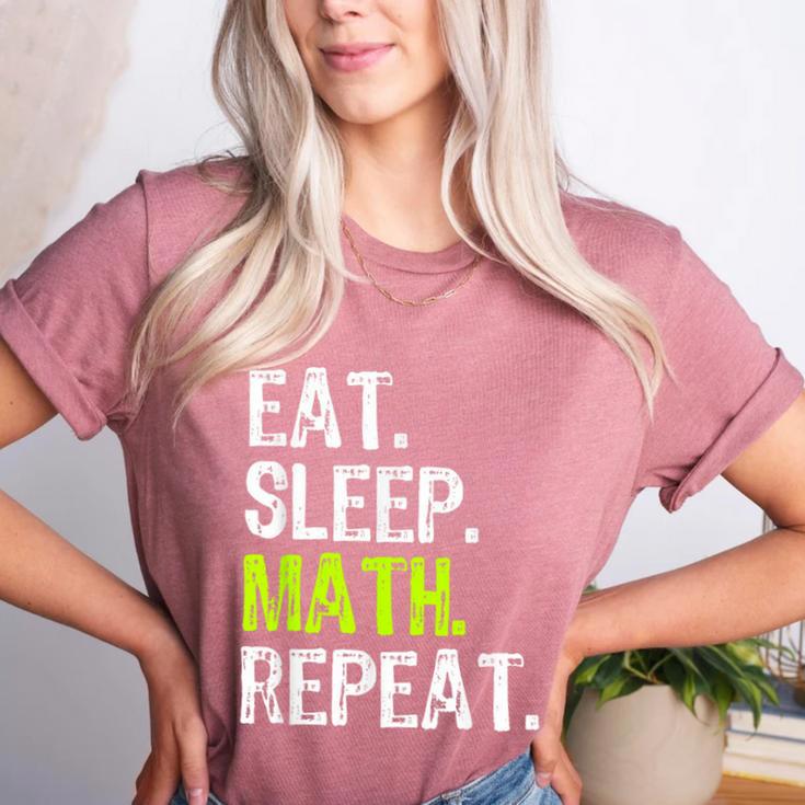 Eat Sleep Math Repeat Teacher Lover Women's Heather T-Shirt