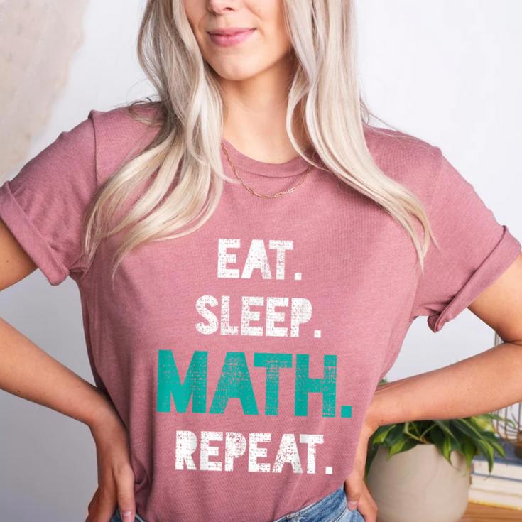 Eat Sleep Math Repeat Math Teacher Men Women Girls Kids Women's Heather T-Shirt