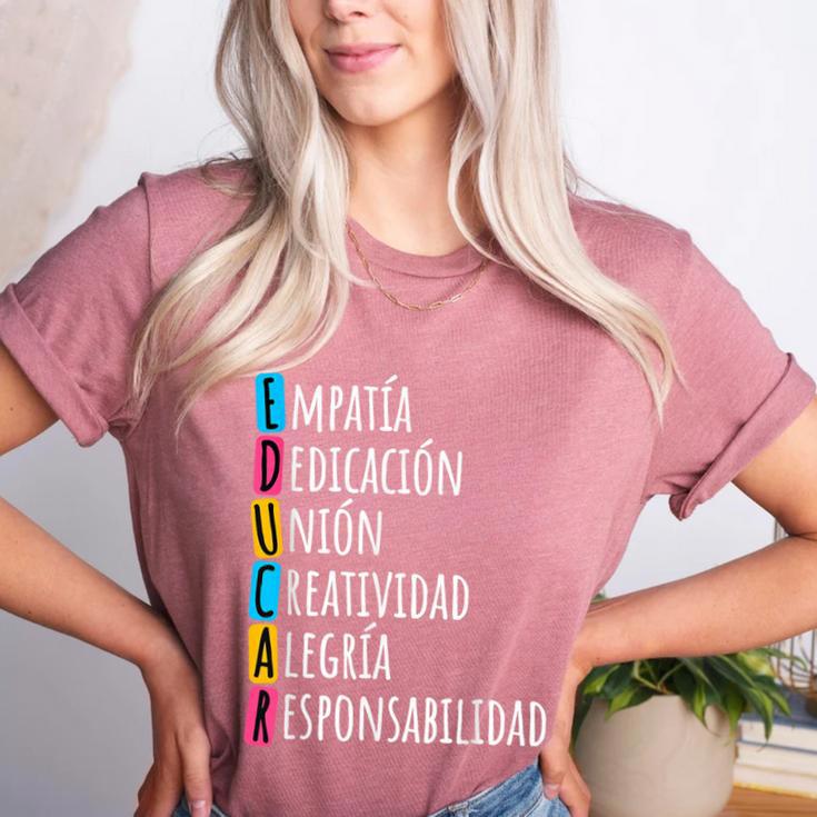Educar Bilingual Spanish Teacher Women's Heather T-Shirt
