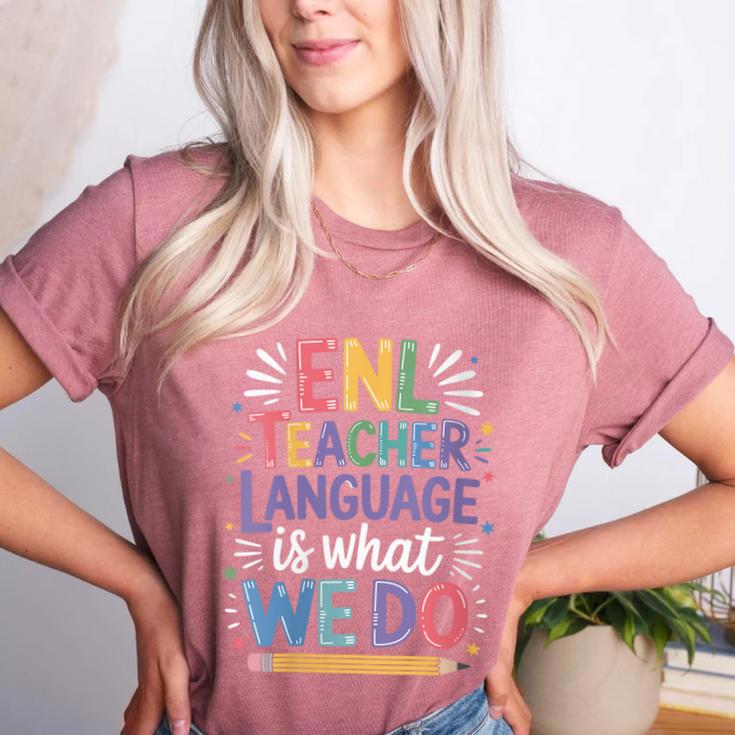 English Teaching ENL Teacher Language Is What We Do Women's Heather T-Shirt