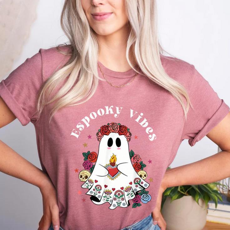 Espooky Vibes Maestra Halloween Spanish Mexican Teacher Women's Heather T-Shirt