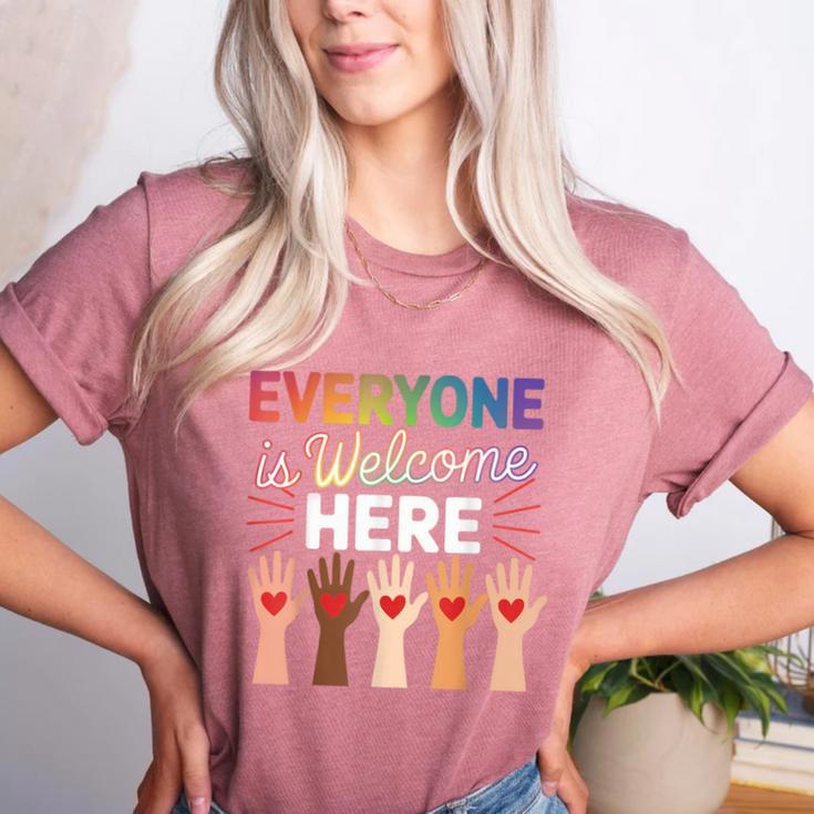 Everyone Is Welcome Here Shirt Teacher Women's Heather T-Shirt