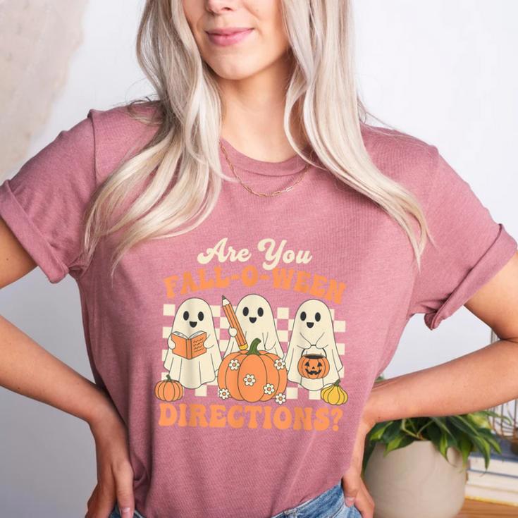 Are You Fall O Ween Directions Halloween Teacher Women's Heather T-Shirt