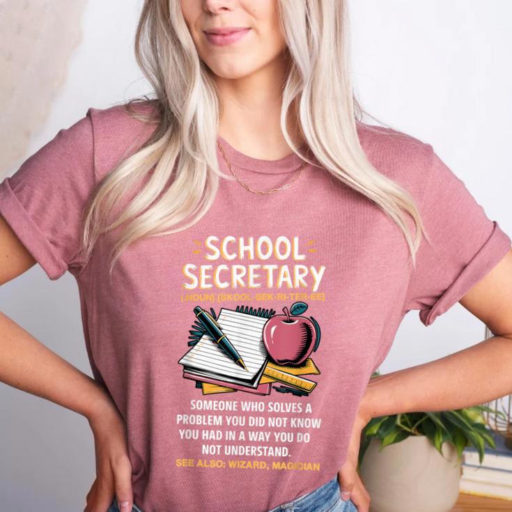 Front Office Teacher Admin Meaning School Secretary Women's Heather T-Shirt