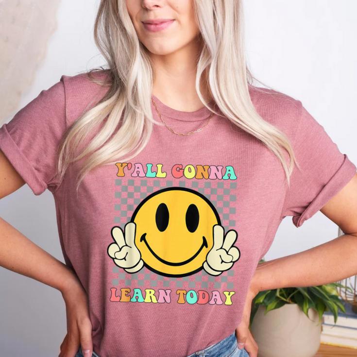You All Gonna Learn Today Shirt Retro Groovy Teacher Life Women's Heather T-Shirt