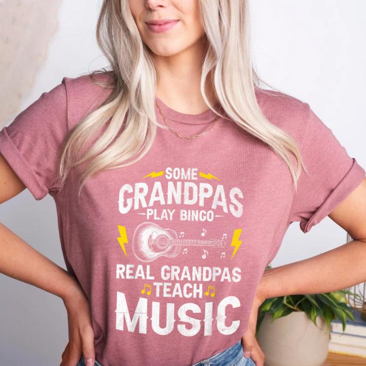 Some Grandpas Play Bingo Real Grandpas Teach Music Teacher Women's Heather T-Shirt