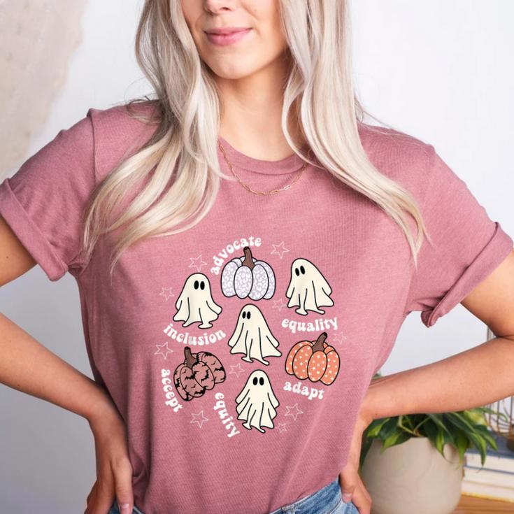 Halloween Advocate Heat Transfers Special Education Teacher Men Women Women's Heather T-Shirt