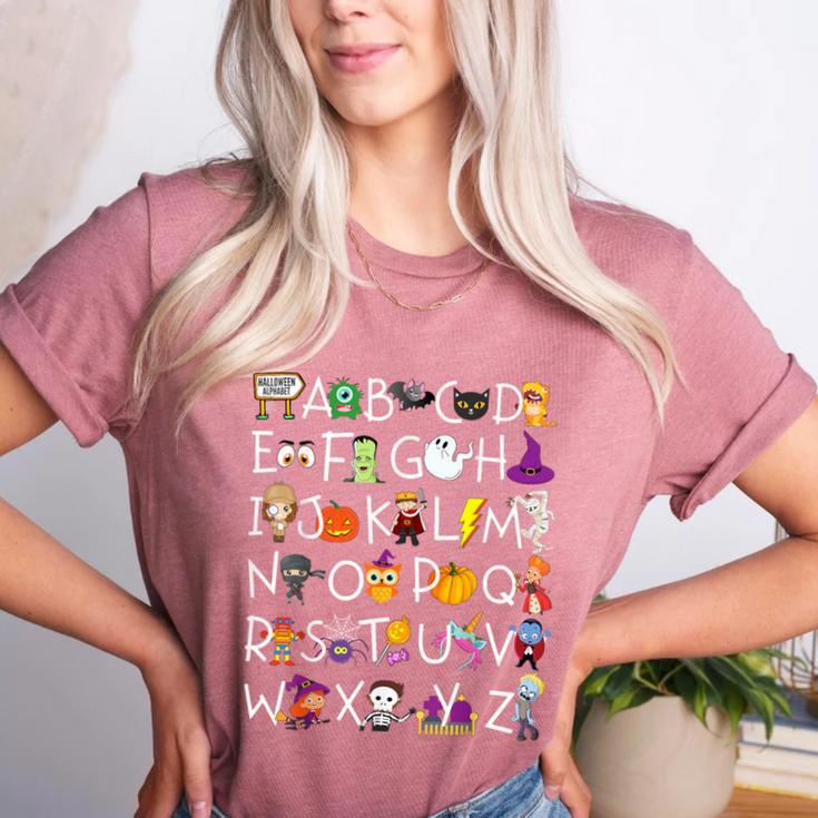Halloween Nursery Teacher Shirt Halloween Alphabet Women's Heather T-Shirt