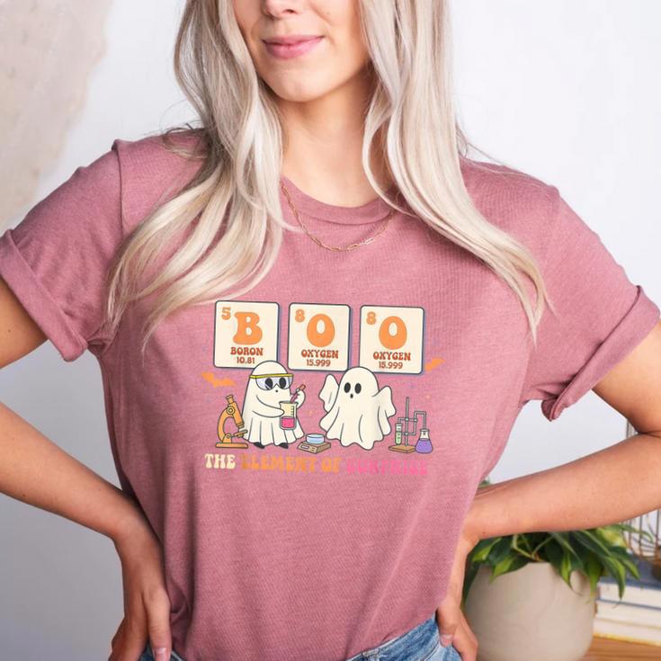 Halloween Science Teacher Boo Ghost The Element Of Surprise Women's Heather T-Shirt