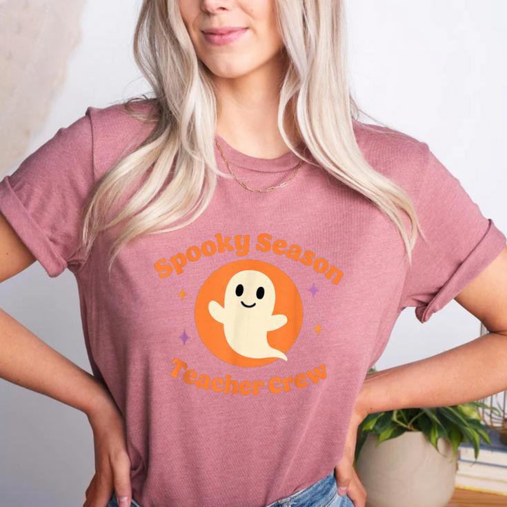 Halloween Teacher Crew Spooky Season Retro Ghost Women's Heather T-Shirt