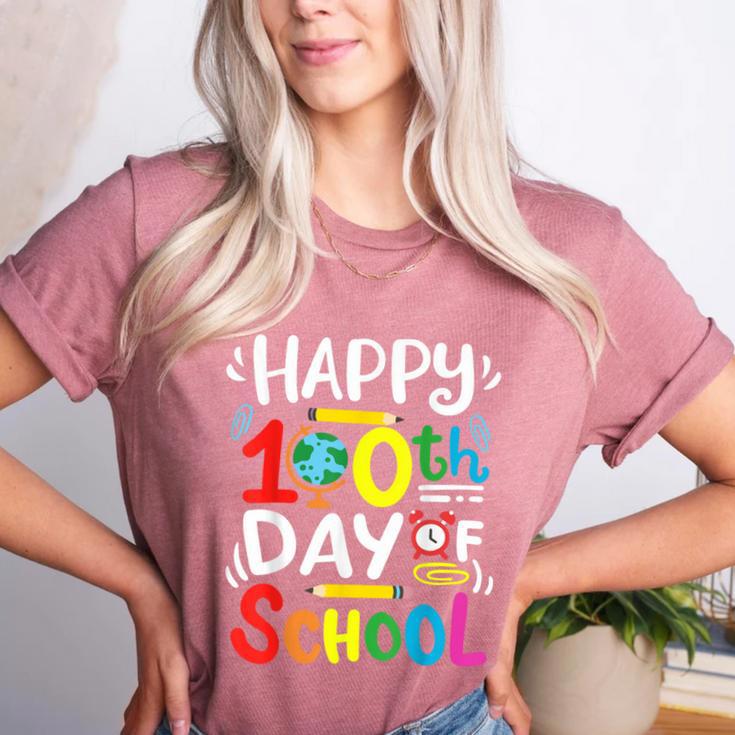 Happy 100th Day Of School 100 Days Of School Teacher Student Women's Heather T-Shirt