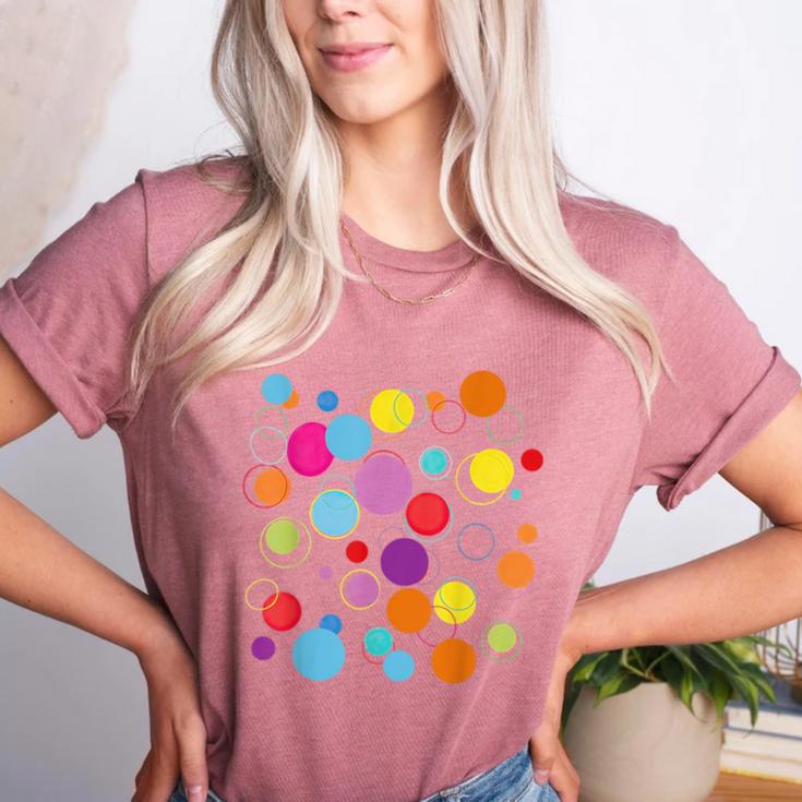 Happy Dot Day Colorful Polka Dot Art Teacher Student Kids Women's Heather T-Shirt