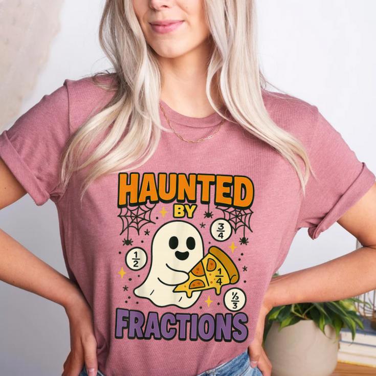 Haunted By Fractions Math Halloween Teacher Women's Heather T-Shirt