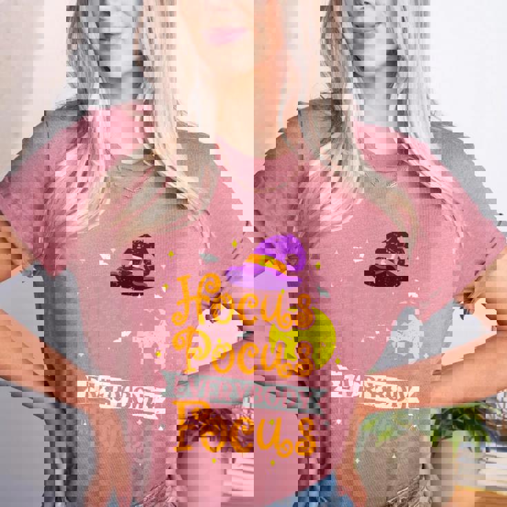 Hocus Pocus Everybody Focus Halloween Teacher Men Women Kids Women&#x27;s Heather T-Shirt