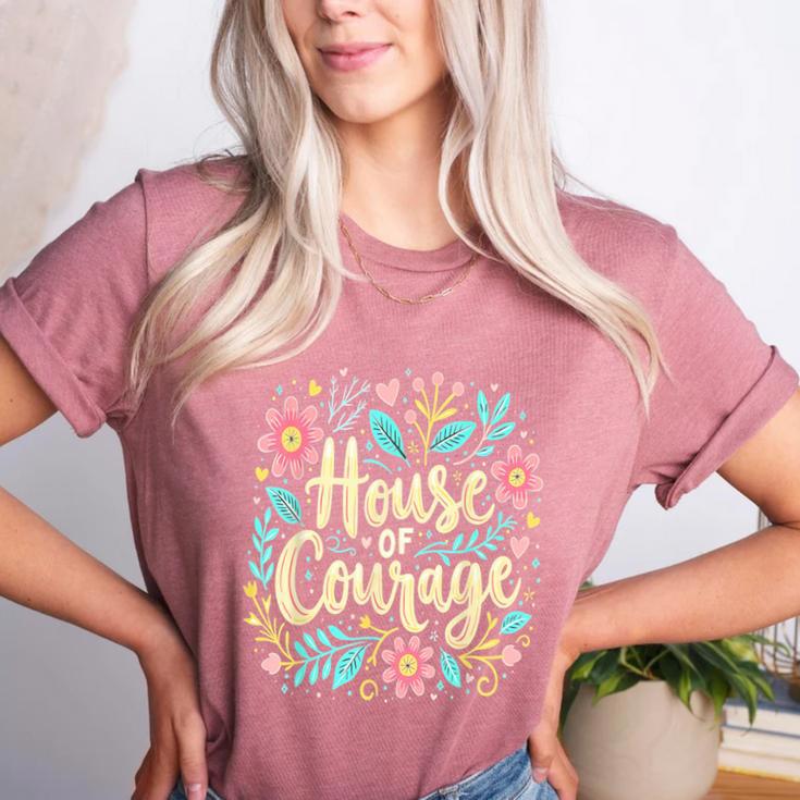 House Of Courage Flowers RCA School Teacher Student Tee Women's Heather T-Shirt