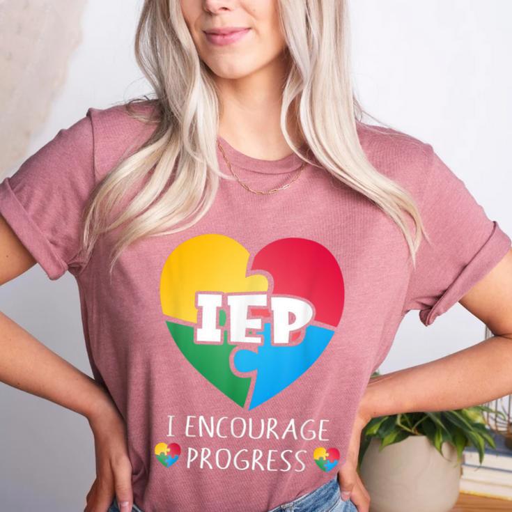 IEP I Encourage Progress Special Education School Teacher Women's Heather T-Shirt