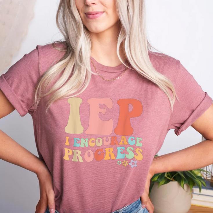 IEP I Encourage Progress Special Education Teacher Graphics Women's Heather T-Shirt