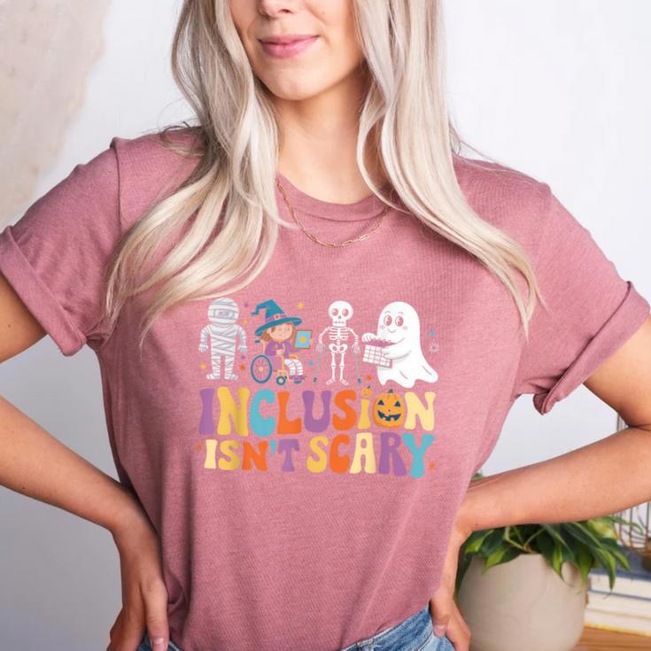 Inclusion Isn't Scary SLP Halloween Sped Teacher Women's Heather T-Shirt