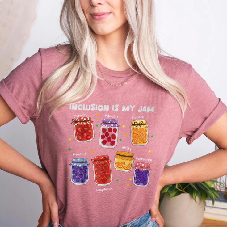 Inclusion Is My Jam Special Education Teacher Para Autism Women's Heather T-Shirt