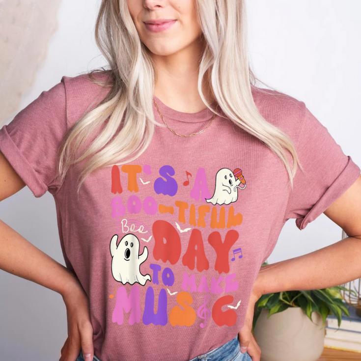 It's a Bootiful Day To Make Music Halloween Music Teacher Women's Heather T-Shirt